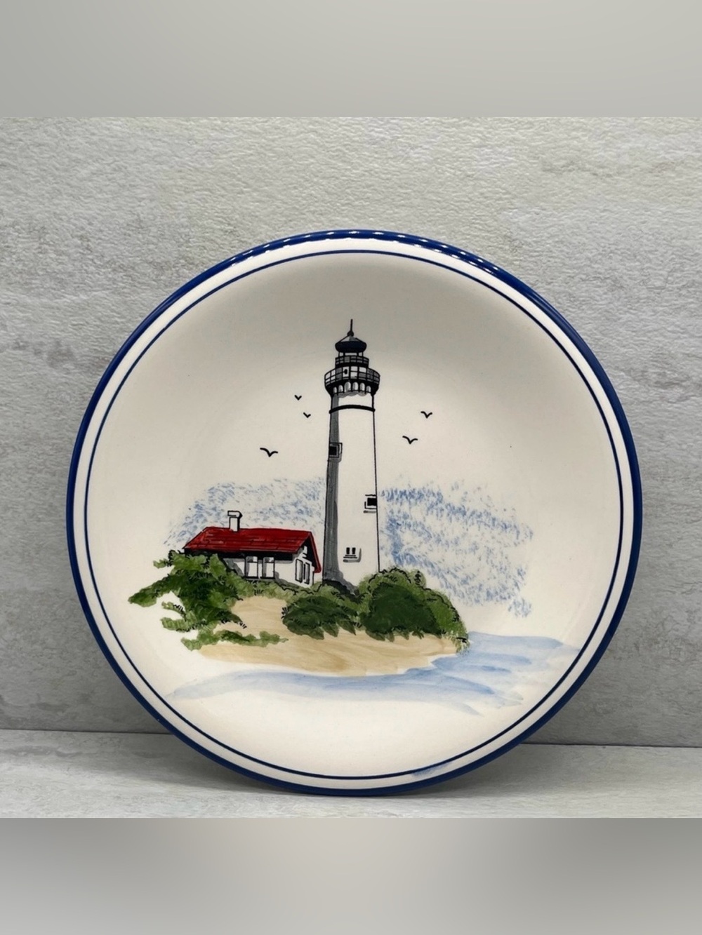 🎊 $7 Libbey Nautical Lighthouse Plate